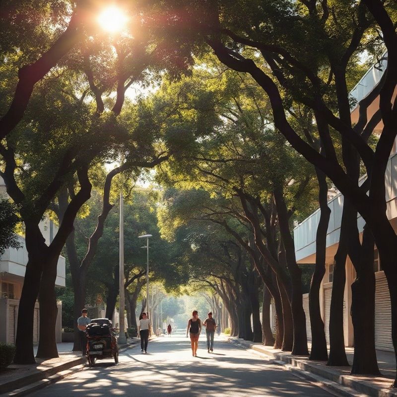Tree-lined residential avenue in Porto Alegre's Moinhos de Vento neighbourhood